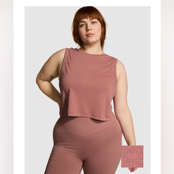 PINK Victoria's Secret Tops - Victoria’s Secret Pink Seamless Drapery Muscle Tank In Rose Size XXL NWT💗